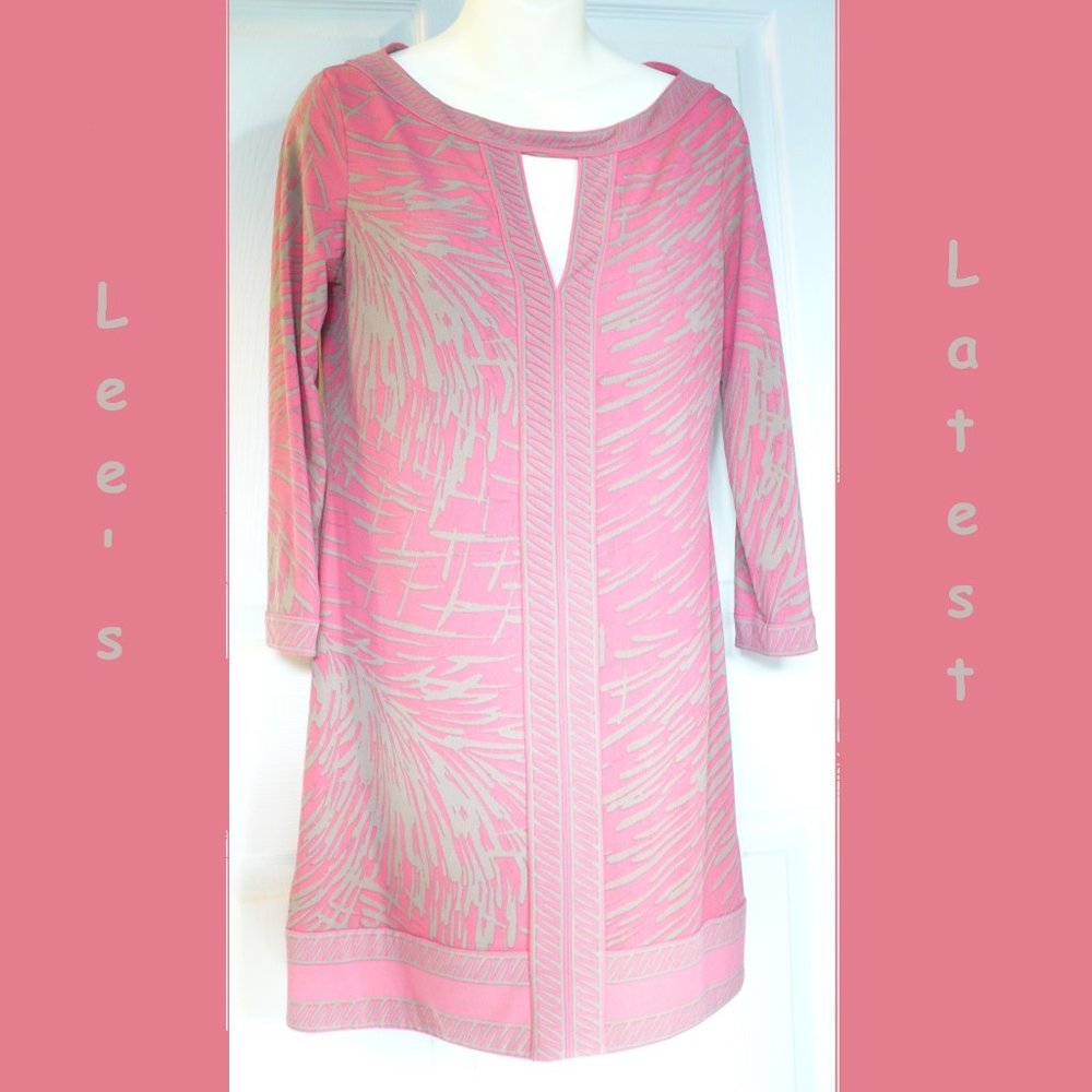 BCBGMaxAzria Tunic Shift Dress Pink Taupe Size Small
